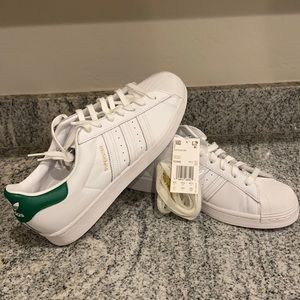 Adidas Superstar White/Green Size 11